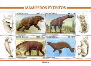 GUINEA BISSAU - 2023 - Extinct Mammals - Perf 4v Sheet - Mint Never Hinged