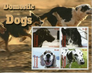 Dominica Stamps 2013 MNH Domestic Dogs Labrador Collie Spaniel Pets 4v M/S