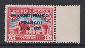 Spain Ayamonte civil war 1937 MNH 5c  red . blue overprint