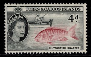 TURKS & CAICOS ISLANDS QEII SG242, 4d lake & black, NH MINT.