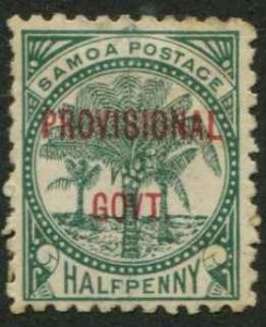 Samoa SC# 31  Palm Trees 1/2p o/p PROVISIONAL GOVT  MH