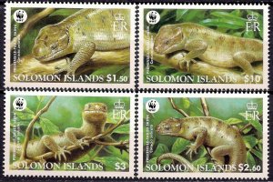 Solomon Islands MNH 1282-5 Prehensile-tailed Skink Reptile WWF 2005