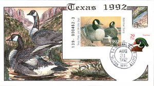 #TX12 Texas 1992 Duck Milford FDC