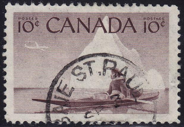 Canada - 1955 - Scott #361 - used - Kayak Inuit