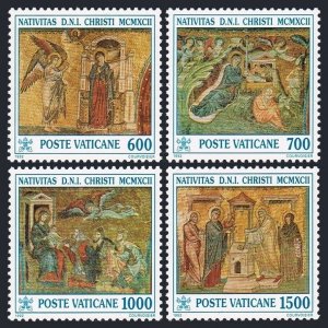 Vatican 912-915,MNH.Mi 1075-1078. Christmas 1992.Mosaics,Basilica of St Maria