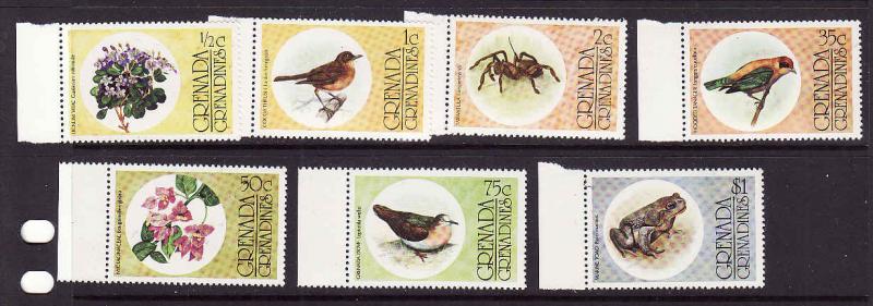 Grenada Grenadines-Sc#145-51-unused NH set-Birds-Flowers-Animals