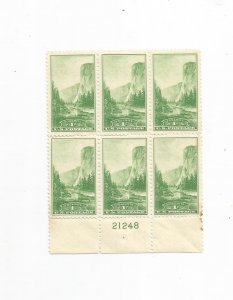 US SCOTT# 740, PLATE BLOCK OF 6, MNH, OG