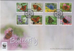 Isle of Man 2011 FDC Sc 1426-1433 Butterflies WWF Set of 8