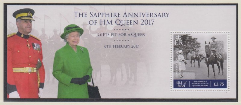 Isle of Man 2017 - Queen Sapphire ,  Mint Sheet - U/Mint