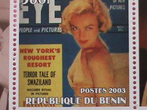 BENIN STAMP- 2003-SEXY MARILYN MONROE -MNH STAMP SHEET -RARE VERY RARE