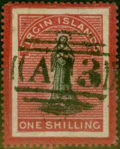 Virgin Islands 1867 1s Black & Rose-Carmine SG18 V.F.U 'A13' Duplex