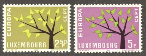 Luxembourg Scott 386-87 MNHOG - 1962 EUROPA Issue