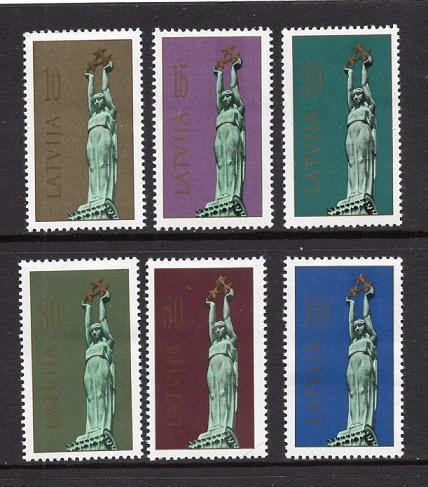 Latvia   #312-317   1991  MNH  liberty monument