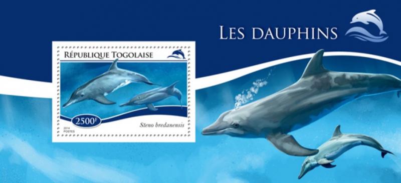 TOGO 2014 SHEET DOLPHINS MARINE LIFE tg14711b