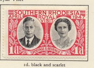 Southern Rhodesia 1947 Early Issue Fine Mint Hinged 1d. 217414