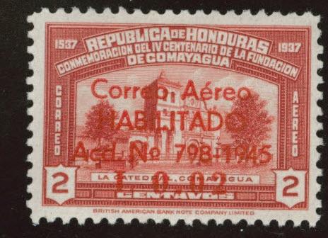 Honduras  Scott C145 MH* 1945  airmail stamp