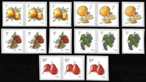 Sc 5037-5039, 5201 and 5256 Complete Set Pairs & Singles, MNH