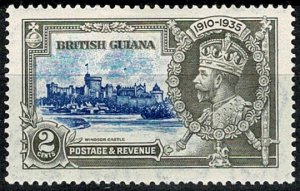 BRITISH GUIANA 1935 KG V 2c ULTRAMARINE & GREY NEW VARITY MH Wmk.MSCA VGC