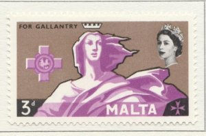 1958 British Dominion MALTA 3d MH* Stamp A28P47F30398-