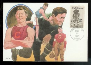 UNITED STATES FDC 20¢ Jim Thorpe MAXICARD 1984