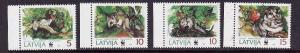 D4-Latvia-Sc#381-4-unused NH set-World Wildlife Fund-Doormou