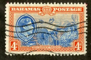 BAHAMAS  106 USED SCV $1.25 BIN .60 MARINE LIFE