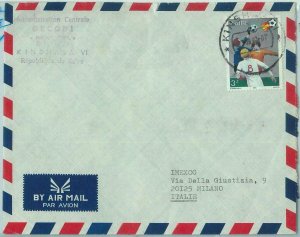 67889 -  ZAIRE - POSTAL HISTORY -   Cover to  ITALY 1982: FOOTBALL World Cup