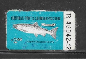 #Z3622 Used 1972 California Fishing Stamp