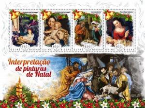 Christmas Paintings Art Religion Guinea-Bissau MNH stamp sheet