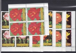 Fujeira Species of Roses Mint Never Hinged Stamps Blocks Ref 27804