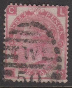 Great Britain 1867 QV 3d Rose Sideface Sc#49 Plate #6 Used Fault