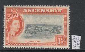 XG-Q825 ASCENSION ISLAND - QEII, 1956 1 1/2 D., Georgetown, SG59 MNH
