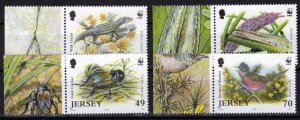 ZAYIX Jersey 1134-1137 MNH WWF Birds Insects Reptiles 092023S36M