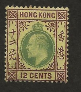 HONG KONG SC# 77  FVF/U 1903