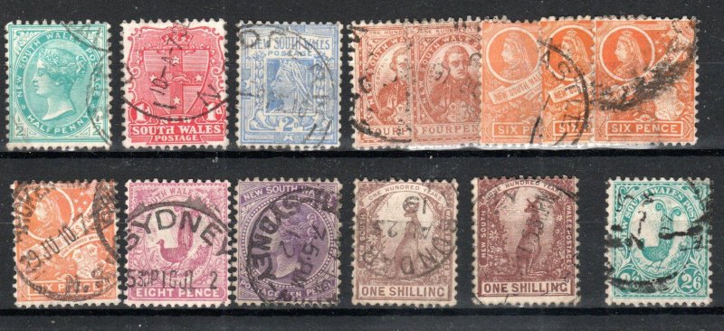 Australia - New south Wales 1905-10 values to 2s 6d SG 333-349 mainly FU CDS