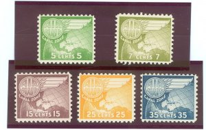 Canal Zone #C27-31 Mint (NH) Single (Complete Set)