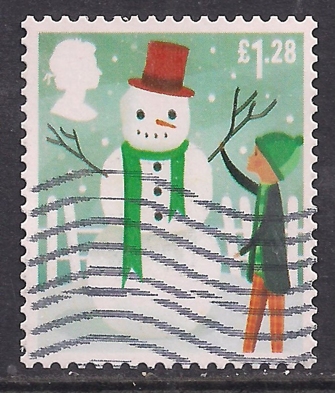 GB 2014 QE2 £1.28 Christmas Building Snowman used SG 3654 ( G303 )