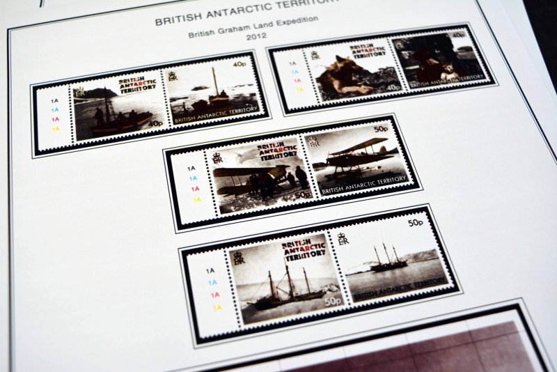 COLOR PRINTED BRITISH ANTARCTIC 2011-2020 STAMP ALBUM PAGES (33 illustr. pages)