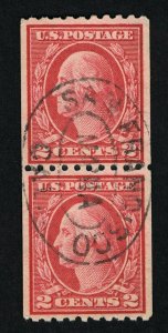 EXCEPTIONAL GENUINE SCOTT #488 USED 1919 COIL PAIR 2 PSE CERTS GRADED VF-XF 85