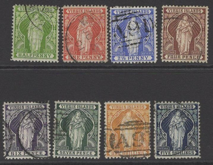 VIRGIN ISLANDS SG43/50 1899 DEFINITVE SET FINE USED