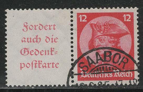 Germany Scott # 399, label A4, used, se-tenant, Mi# W45