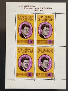 1964 Burkina Faso Upper Volta Scott# C19a MNH John F Kennedy Souvenir Sheet