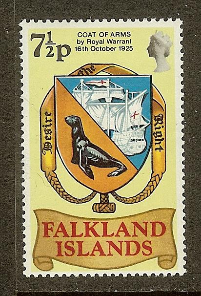 Falkland Islands, Scott #242, 7 1/2p Coat of Arms, MLH