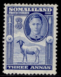 SOMALILAND PROTECTORATE GVI SG108, 3a bright blue, M MINT.