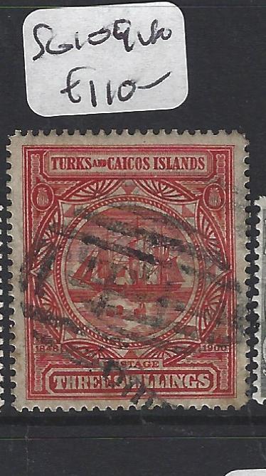 TURKS AND CAICOS (P1805BB)  SHIP  3/-   TI CANCEL   SG 109   VFU