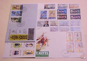 ST. KITTS  9 DIFF.  FDC 1965-1982 CACHET 8 ARE UNADDRESSED