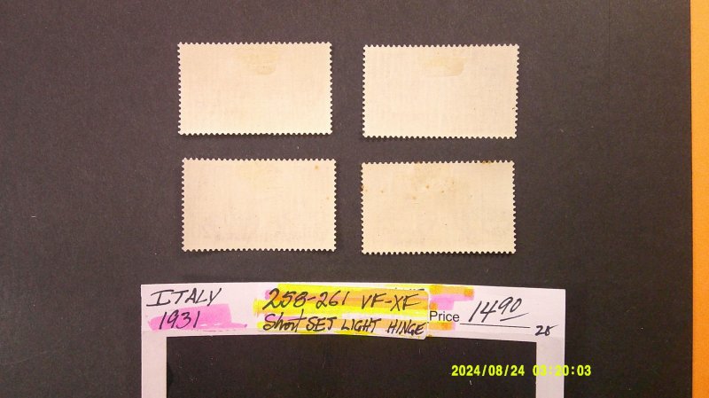 Italy 1931 Scott# 258-261 VF-XF Mint Light Hinge Short set of 4