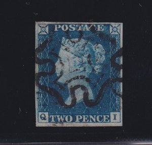 Great Britain, Scott 2 (SG 5), used, Plate 1