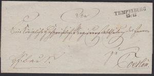 POLAND c1865 cover - folded wrapper ex TEMPELBURG - now Czaplinek..........55047