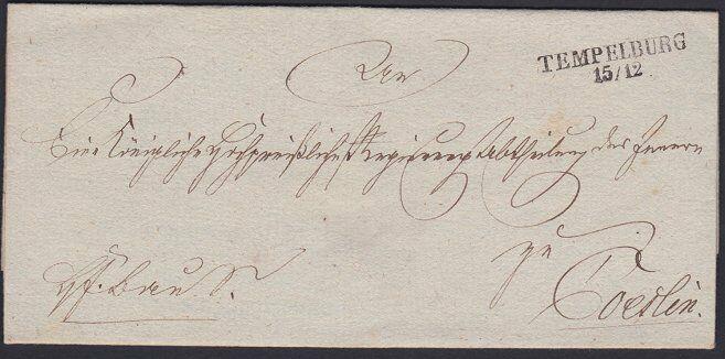 POLAND c1865 cover - folded wrapper ex TEMPELBURG - now Czaplinek..........55047